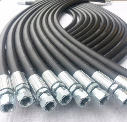 ท่อยางไฮดรอลิกเสริมแรงสิ่งทอท่อน้ำมันต้านทานแรงดันต่ำ SAE100 R6 EN854 R6